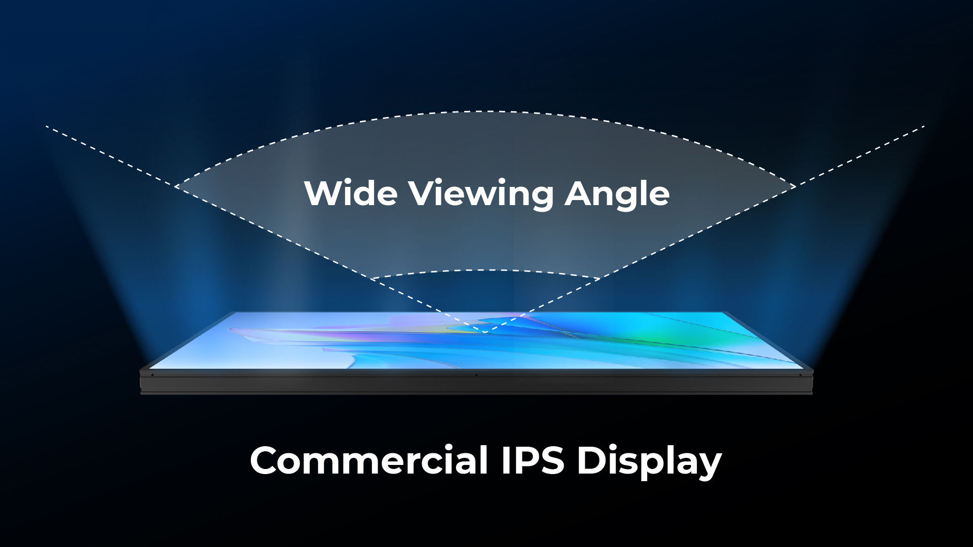 Display IPS per uso commercialeLa tecnologia ad ampio angolo di visione garantisce colori brillanti e una qualità visiva costante da qualsiasi punto di osservazione.