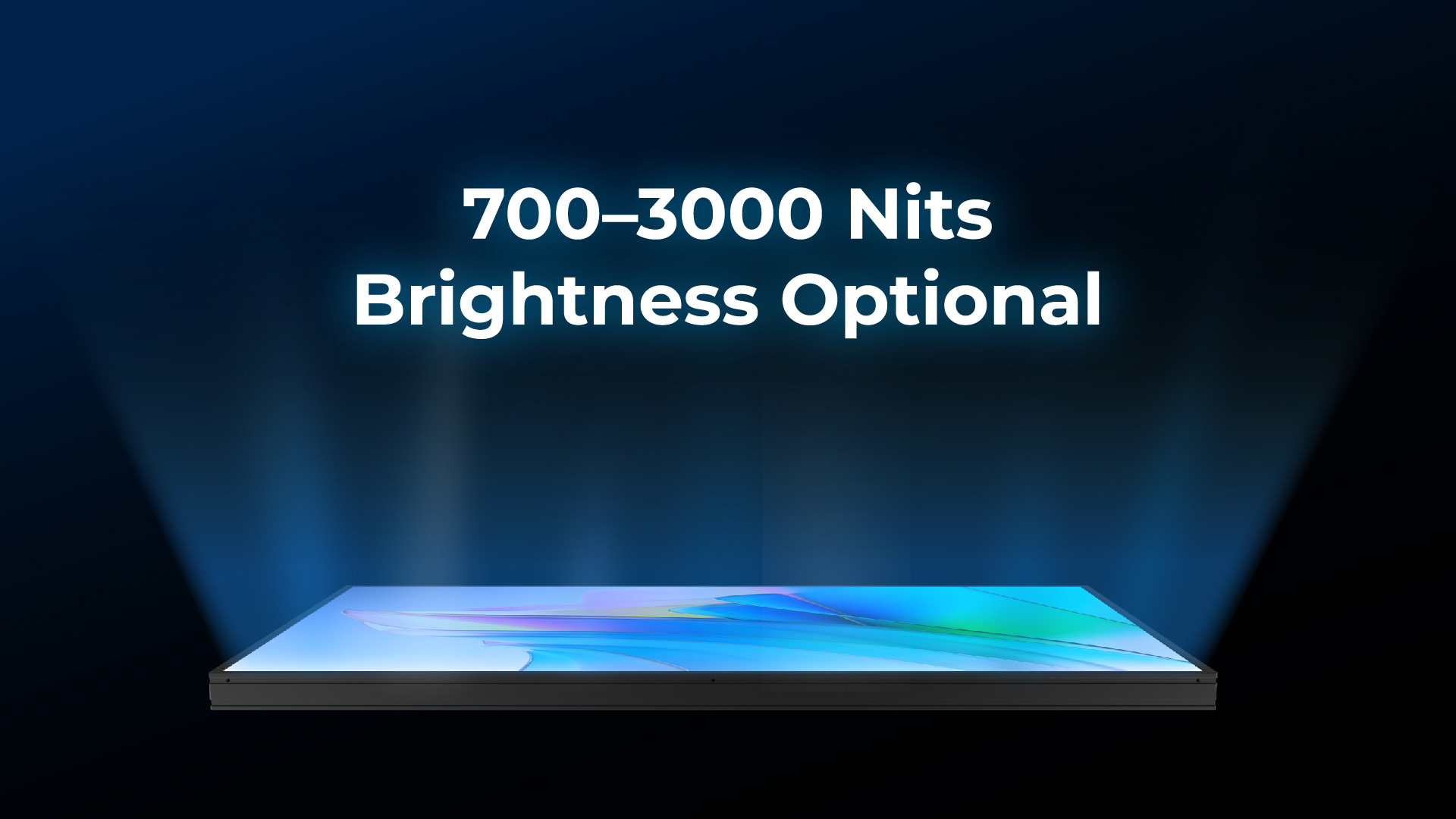Luminosità 700–3000 nit opzionaleIdeato per l'interno di punti vendita e vetrine, con una leggibilità ottimizzata anche in presenza di luce solare diretta.